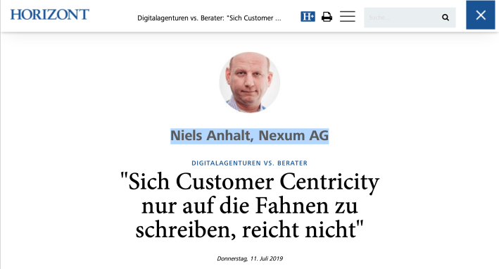 Screenshot HORIZONT.net vom 11072019